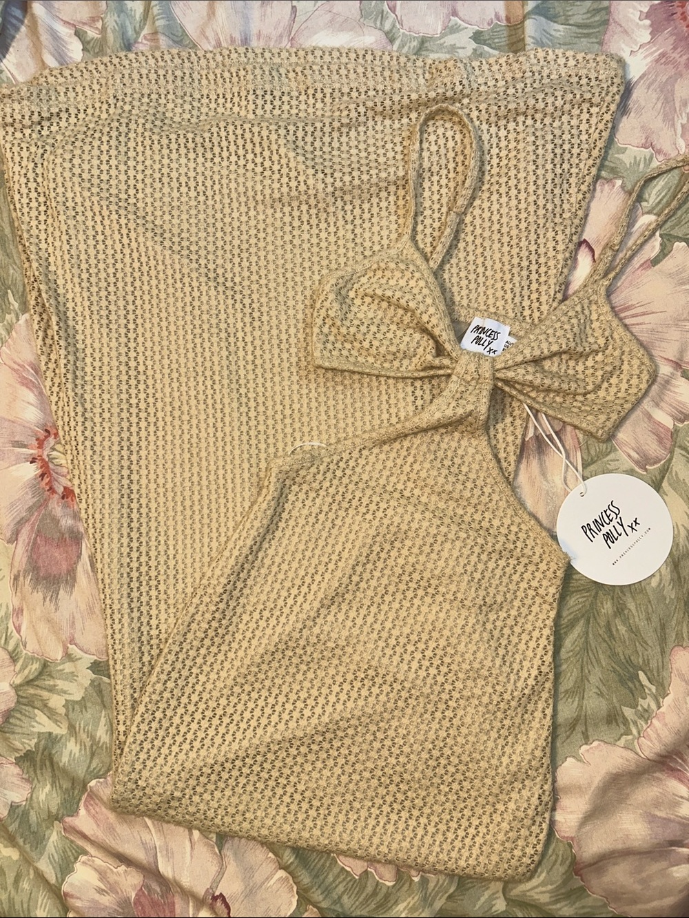 Princess Polly Light Beige Knit dress